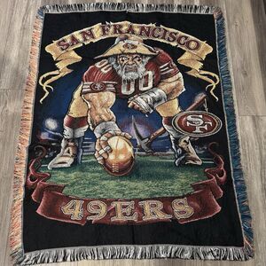 San Francisco 49ers NFL Tapestry Throw Blanket 49”x 62” Sourdough Sam Mascot